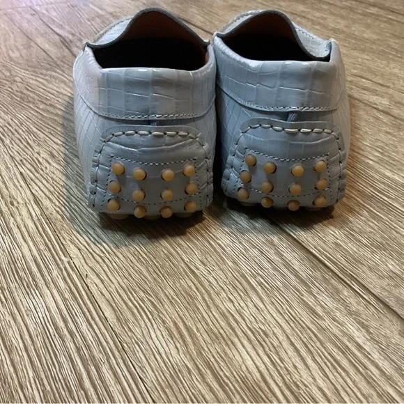 M. Gemi Felize Leather Moccasin Driving Loafers Light Blue Womens Size 37.5,US 7 - Picture 4 of 5